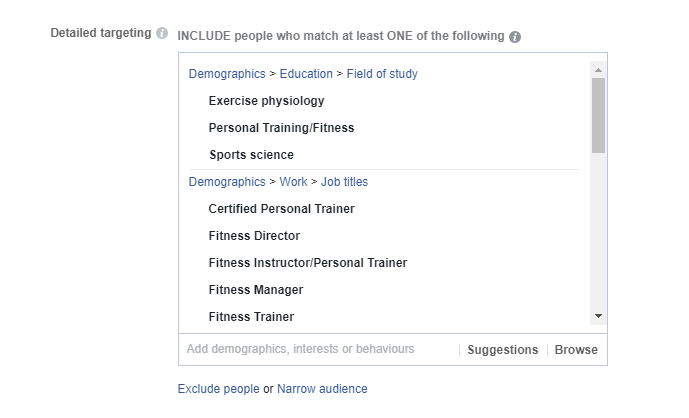 Audience Interest targeting