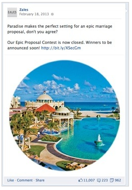 Zales competiton Facebook