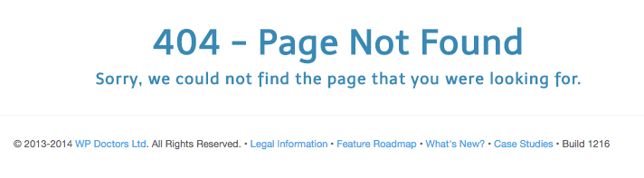Default 404 page