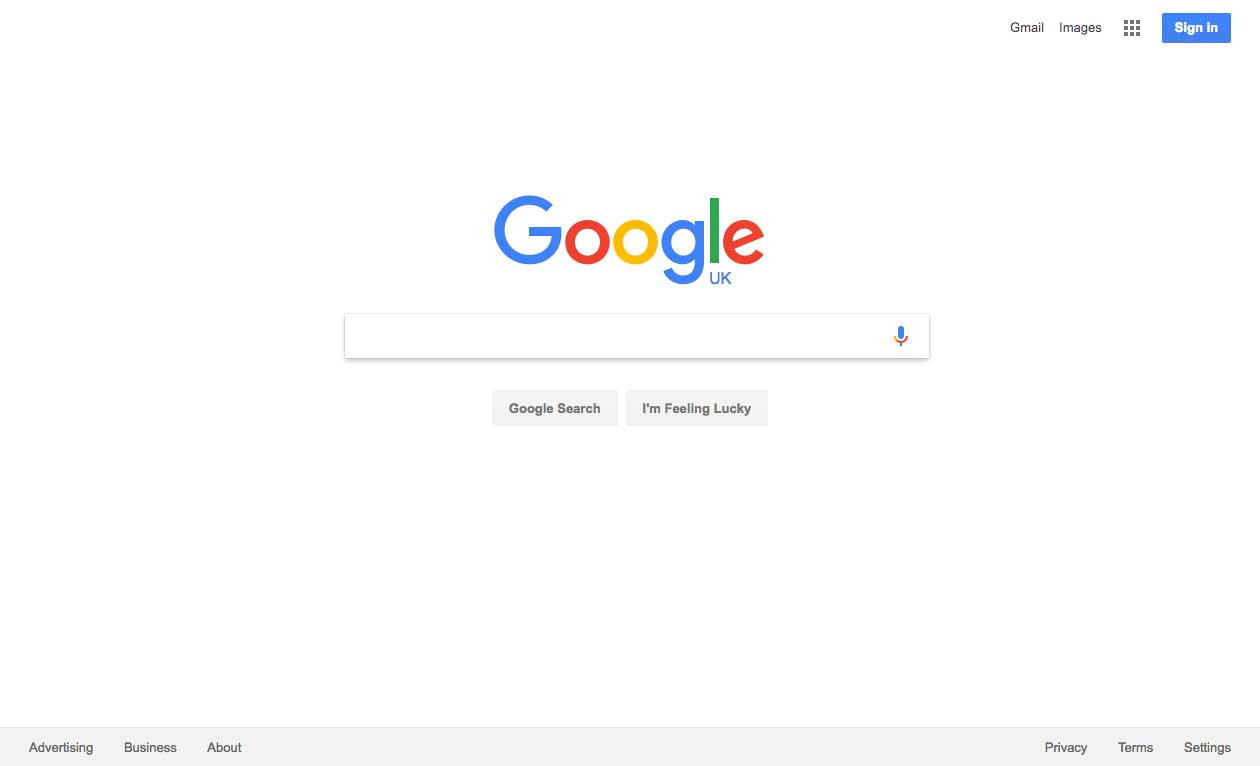 Google homepage