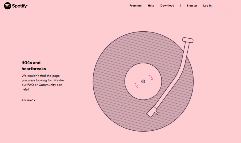 Spotify 404 page
