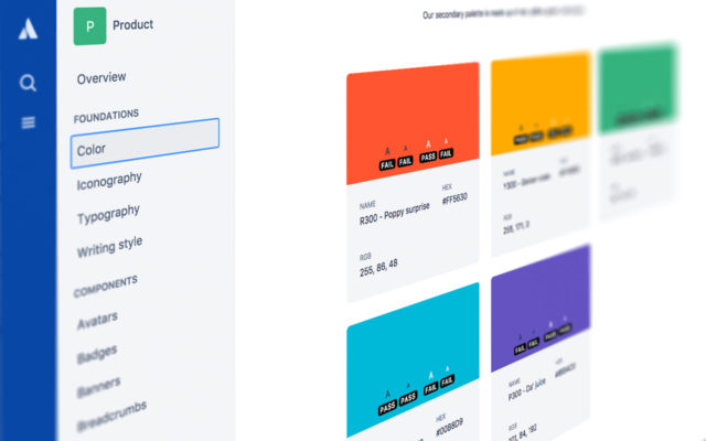 close up of colours in a design system