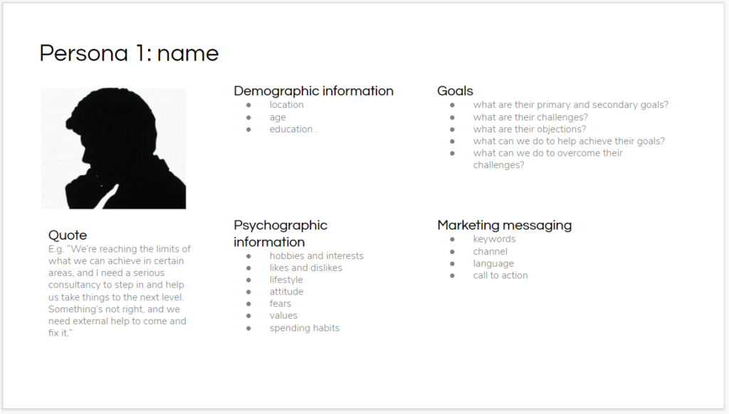 customer persona template