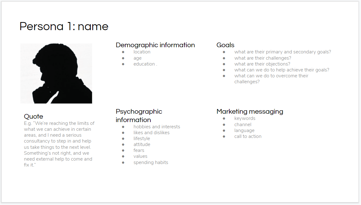 How to create a customer persona [free template] — Hallam
