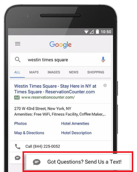 Google Ads messaging extension