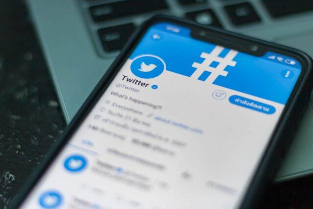 Twitter profile on a mobile phone