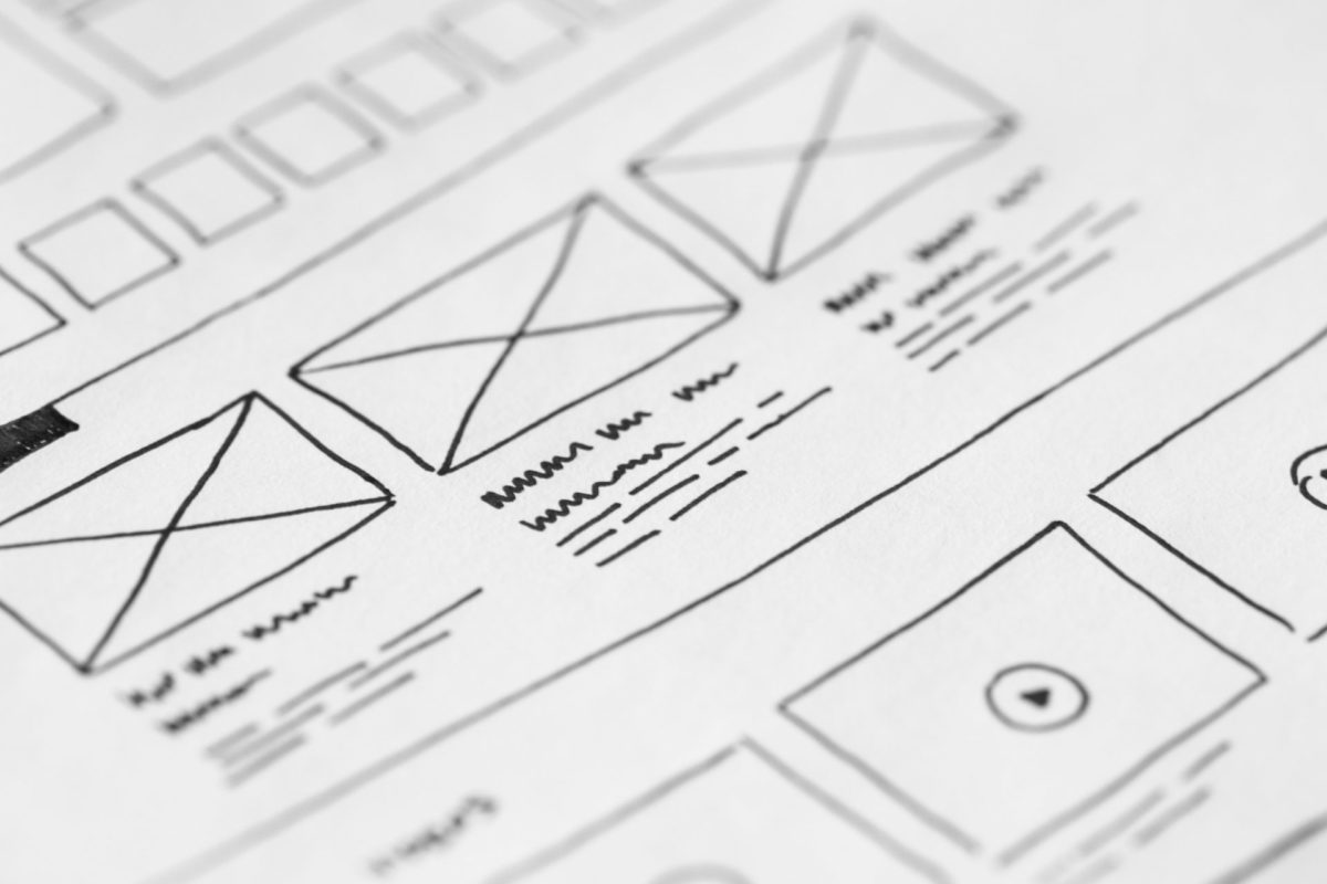 fineliner drawing of a wireframe