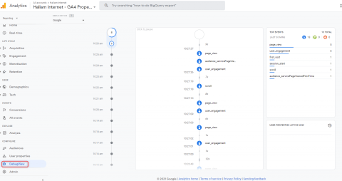 Debug View in GA4