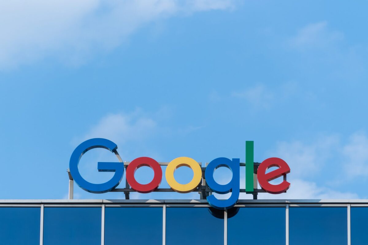 Google sign and blue sky