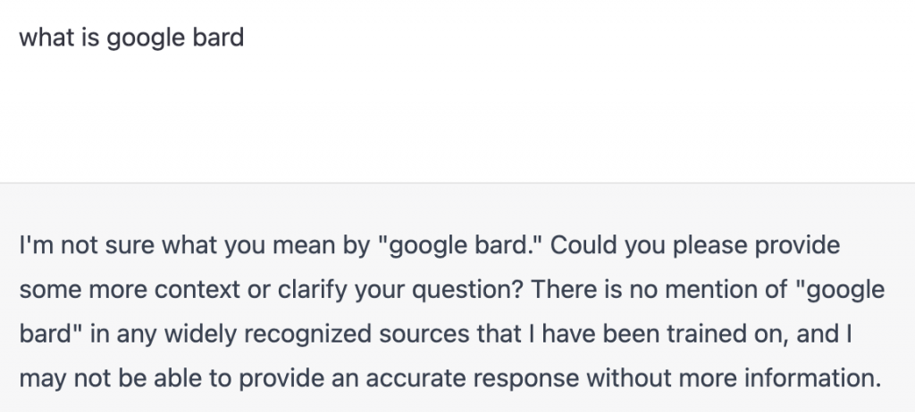 ChatGPT's answer to what Google Bard is