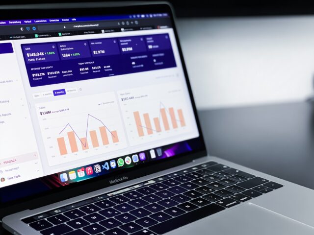 graphs on a laptop screen