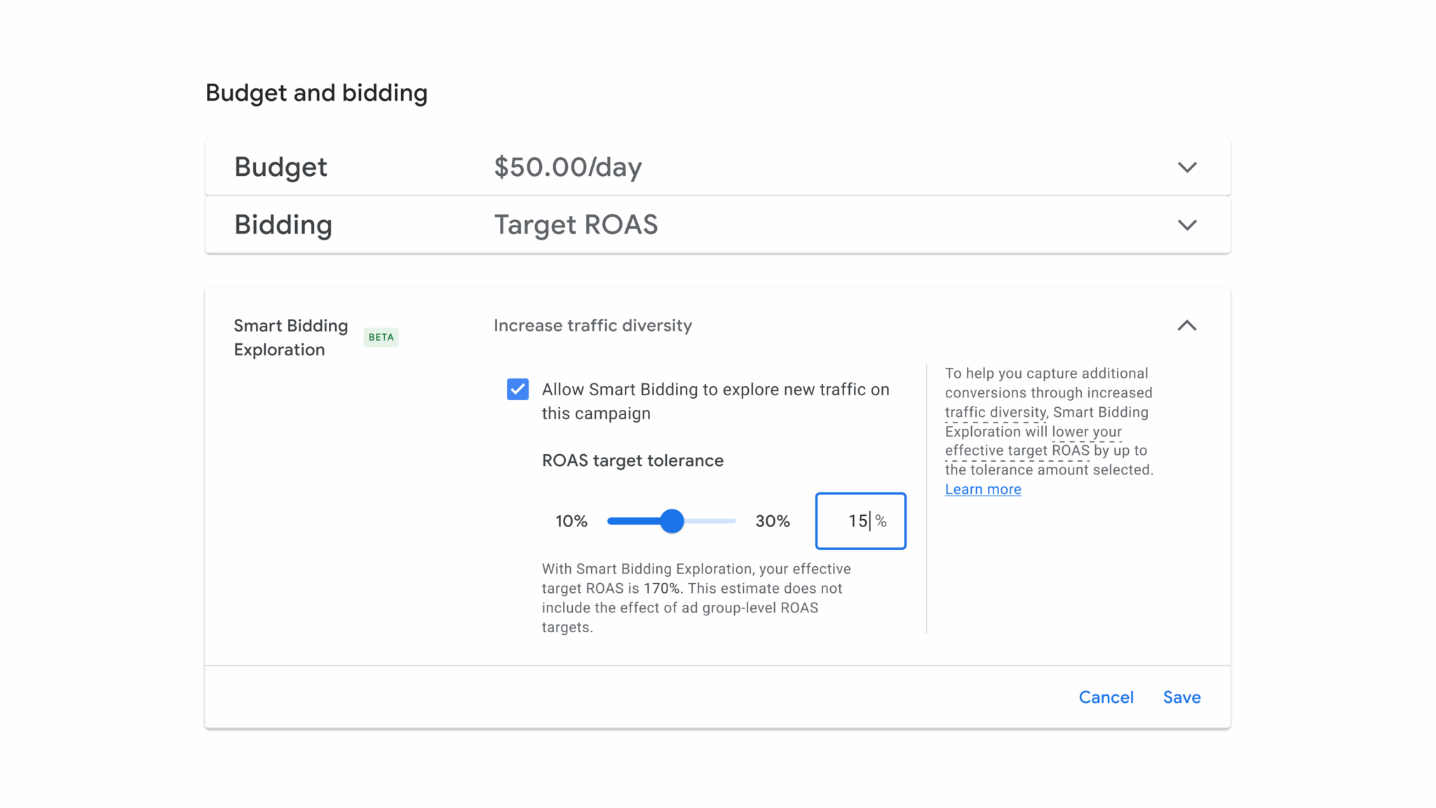 Google Smart Bidding Exploration Mode