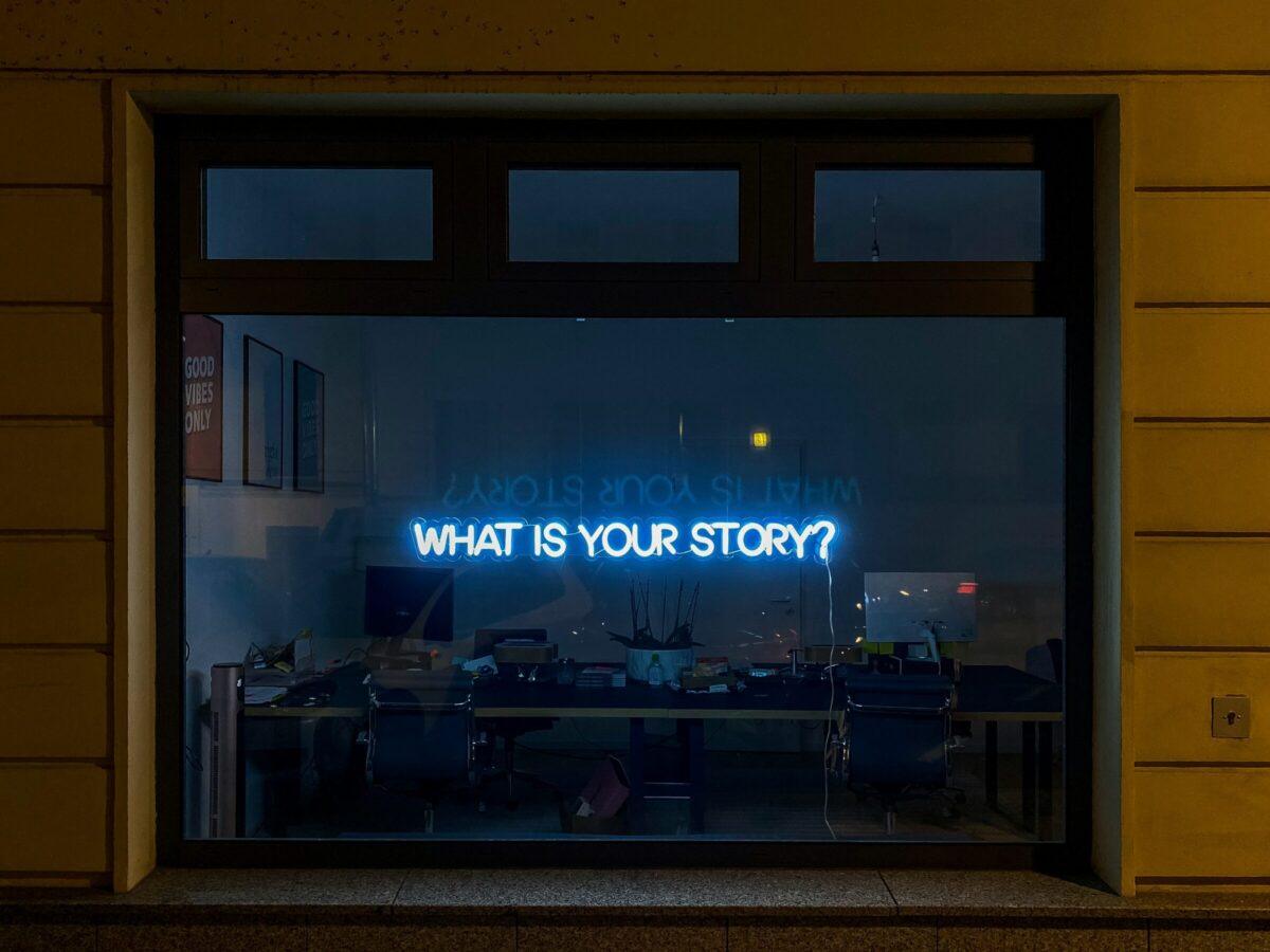 What is your story neon sign