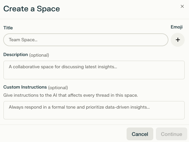 A preview of Perplexity's Space feature