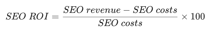 Formula for calculating SEO ROI